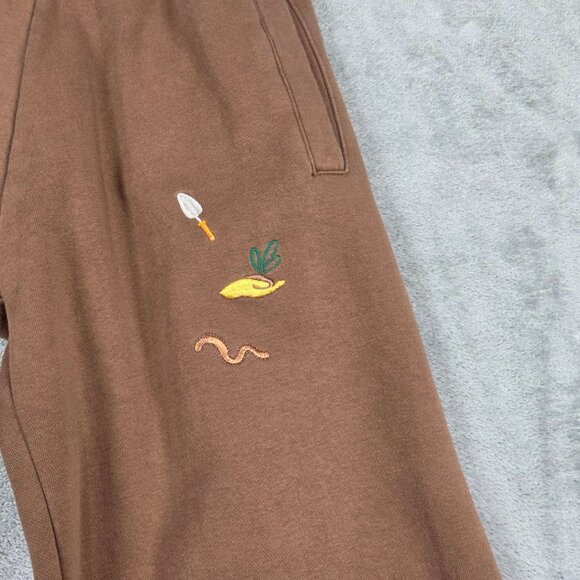 Carrots By Anwar Carrots X Crocs Pants Mens Small Brown Embroidered Joggers - Picture 2 of 13